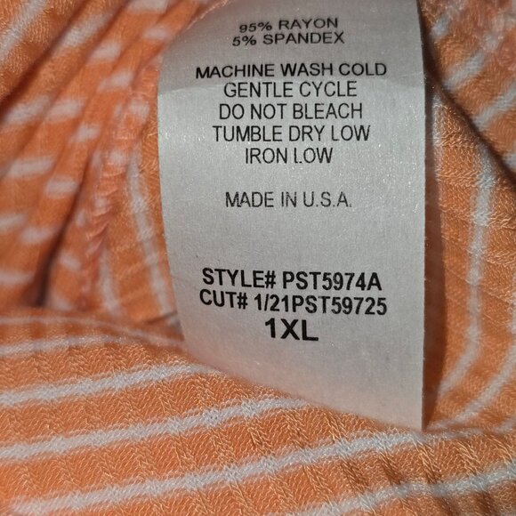 Hailey & Co. Out of Town Ribbed Stripe Flutter Slv Criss Cross V-Neck Top, NWOT - Picture 6 of 6